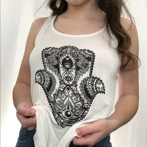 ✨Black And White Hamsa Spirituality Tank✨
